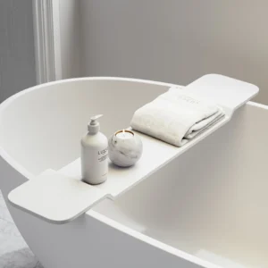 Modern Matte White Stone Bath Caddy