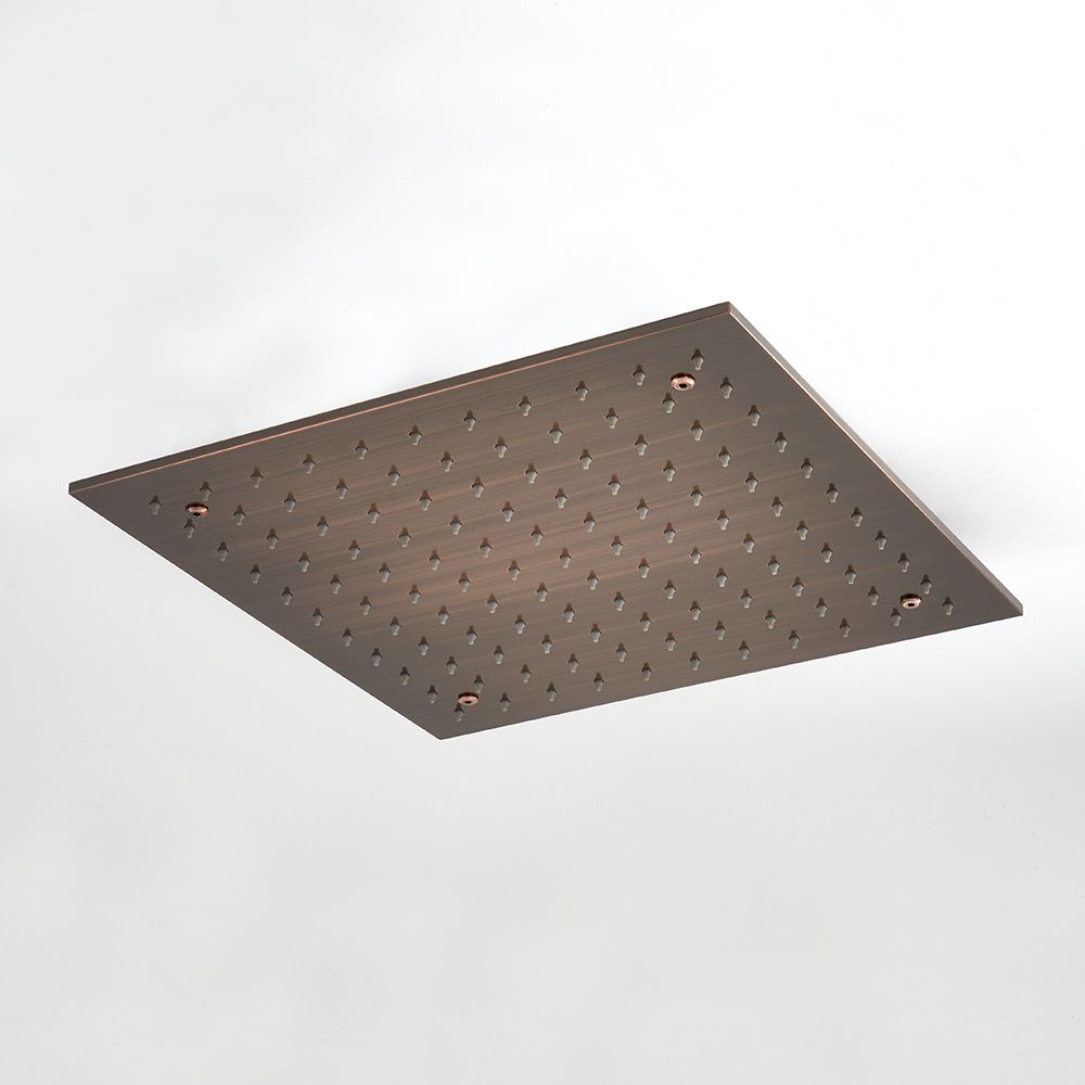 Milano Amara - Modern 400mm Square Ceiling Mounted Recessed Shower Head - Aged Bronze - Image 2